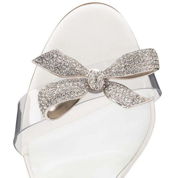 Christian Louboutin Astrinodo 100 Ivory PVC Bow Lace Up Tie Sandal Heel Pump 37 - Picture 14 of 16
